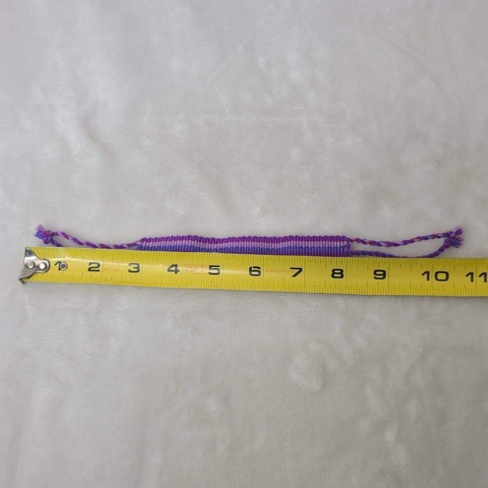 Hand Woven Braided Friendship Bracelet Shades of Purple Blue Pink Red - Picture 12 of 12